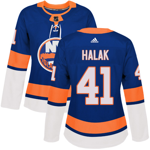 Adidas New York Islanders #41 Jaroslav Halak Royal Blue Home Authentic Women Stitched NHL Jersey